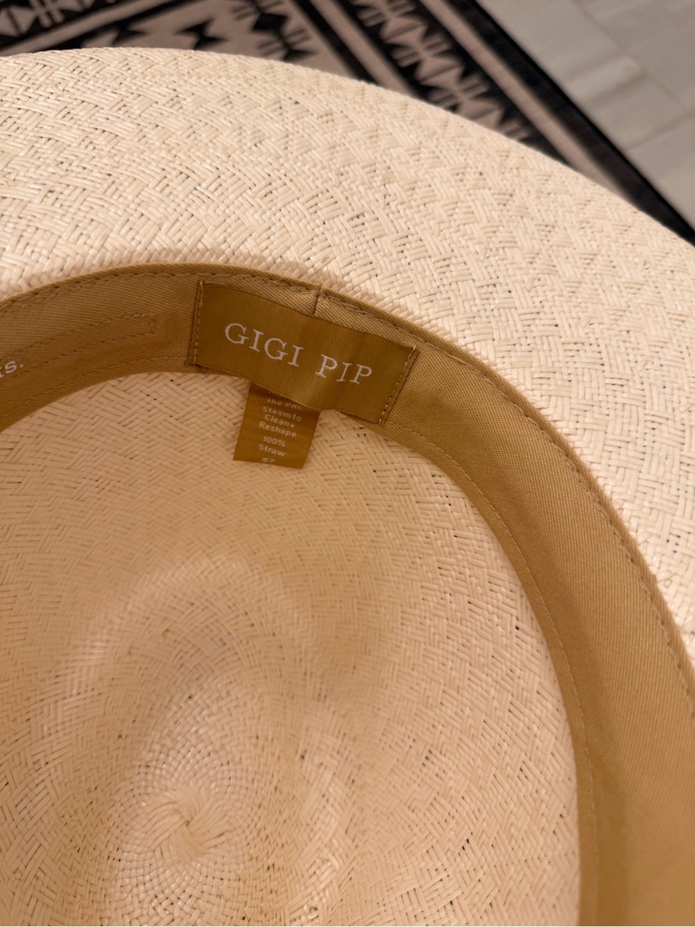 GIGI PIP Wide Brim Straw Hat in Cream - Picture 4 of 7
